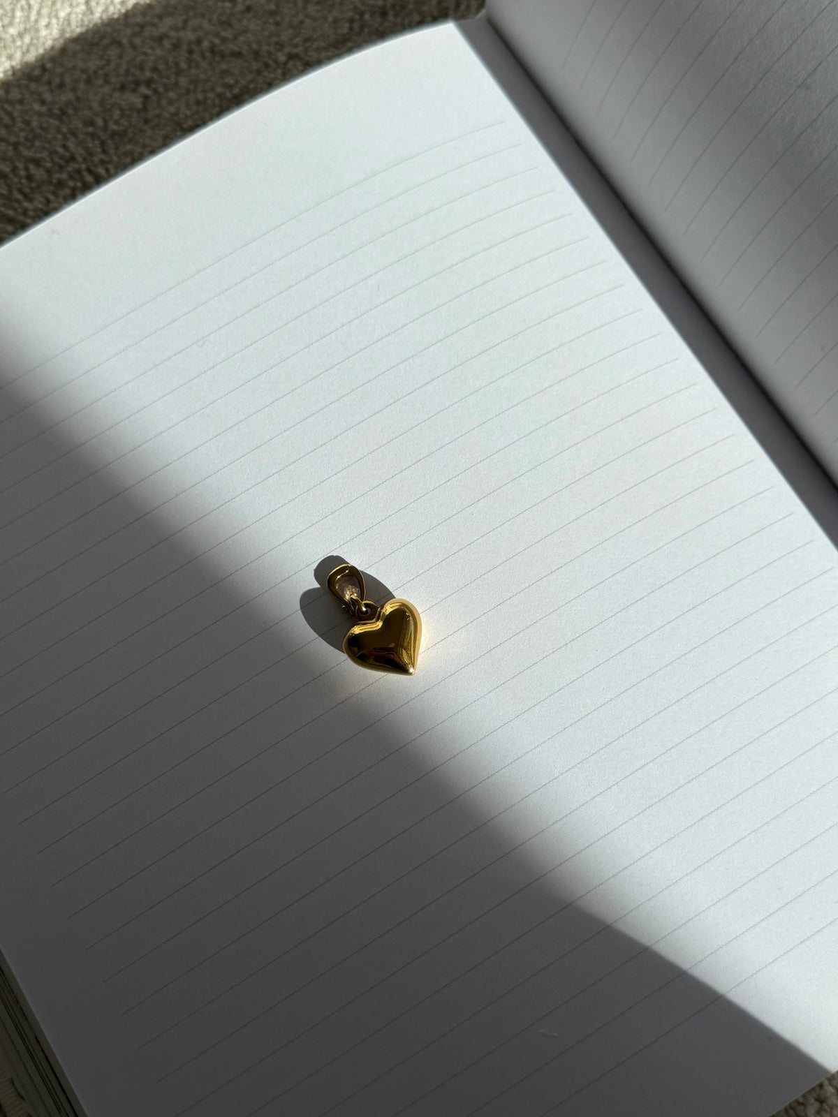 Heart Charm, hjerte charm i gull til armbånd og halskjede
