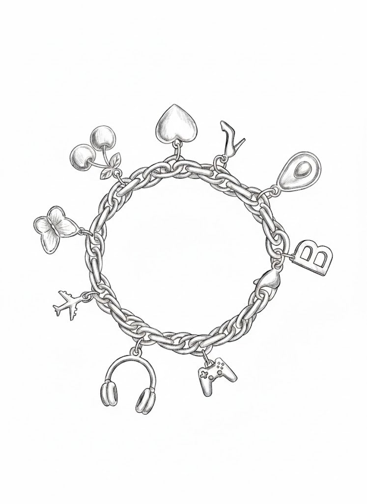 Bestemor Armbåndet Vol.2, charm armbånd i sølv fra by Benedicthe